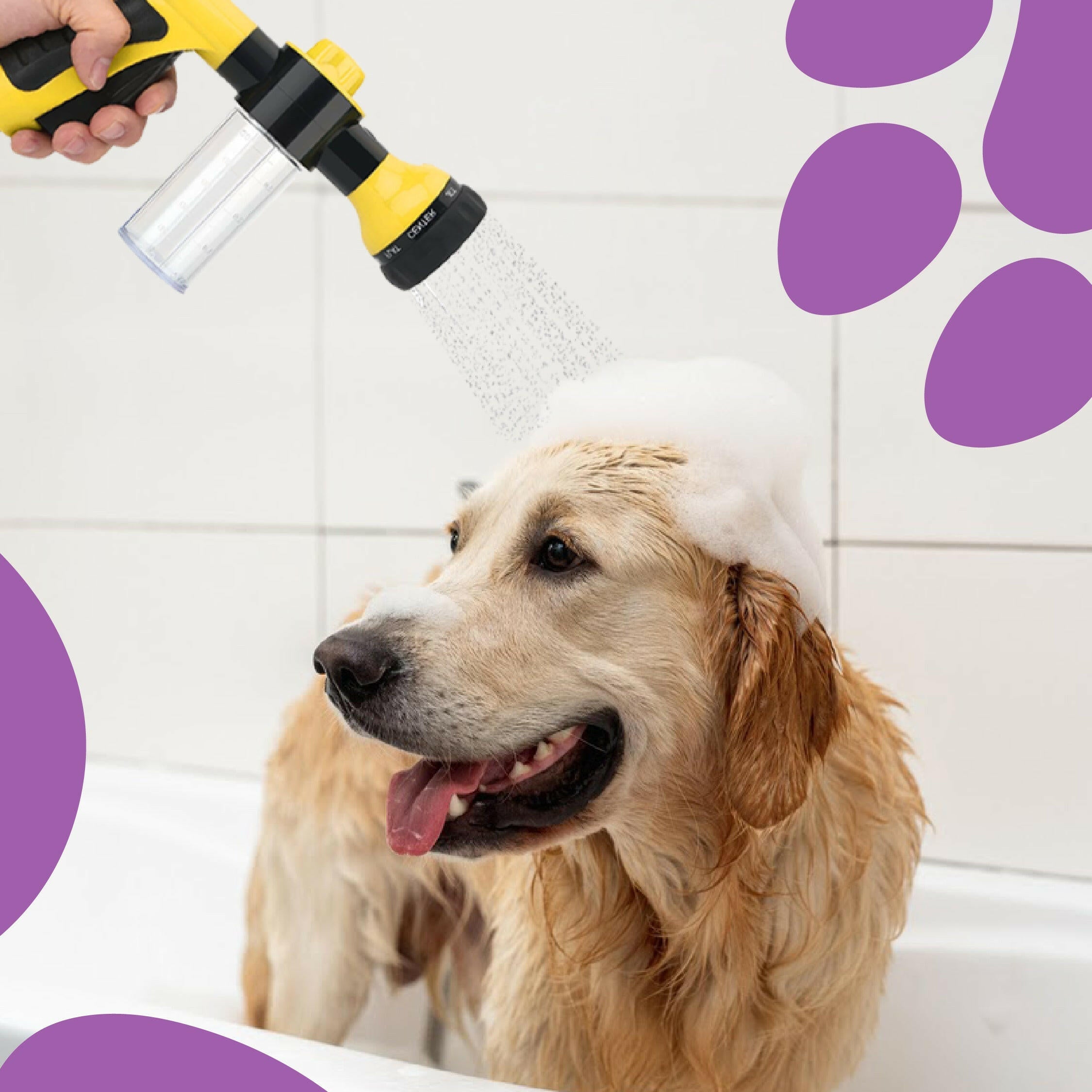 Hose Sprayer Nozzle for Pet Bath and Adjustable 3 Mode Cleaning! -  Free Shower Adapter Included