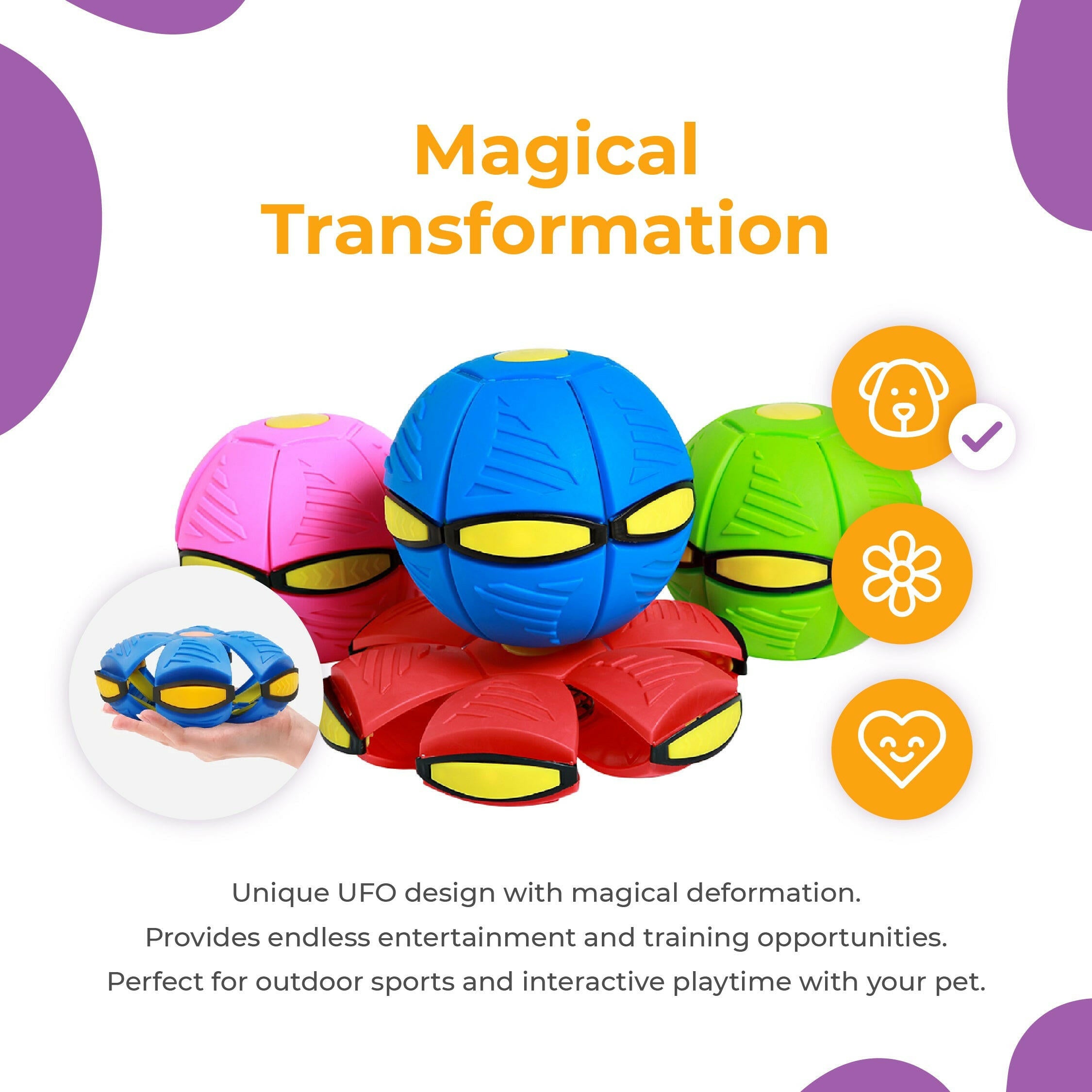 UFO Dog Frisbee - Magical Transformation for Interactive Outdoor Play and Training Fun!
