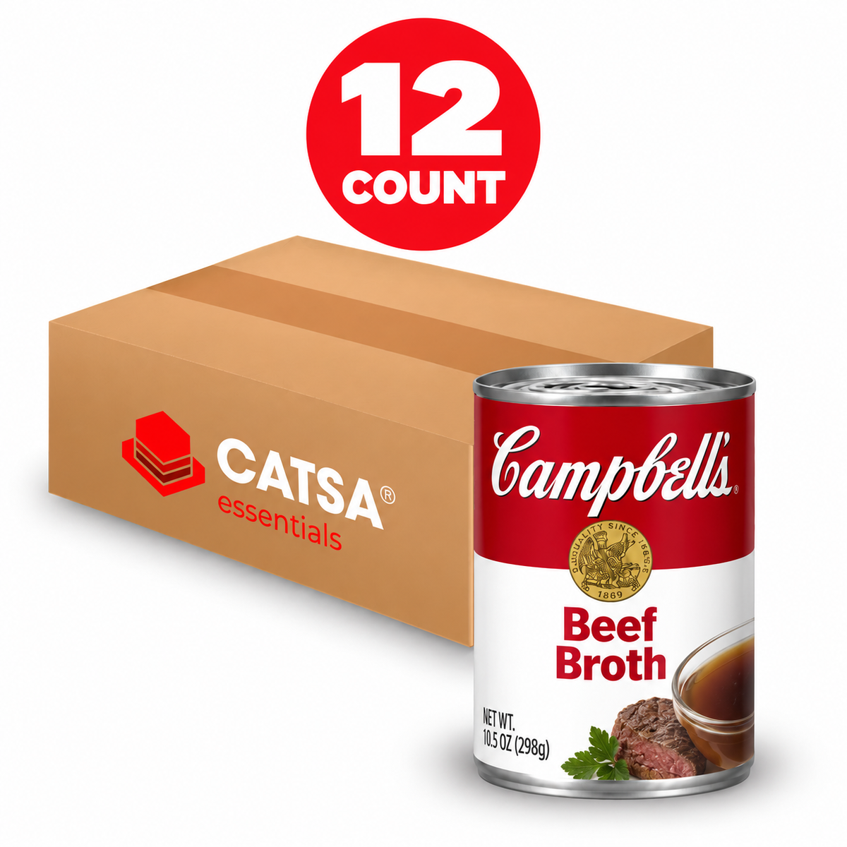 CAMPBELL'S BEEF BROTH 10.5 OZ - PACK OF 12