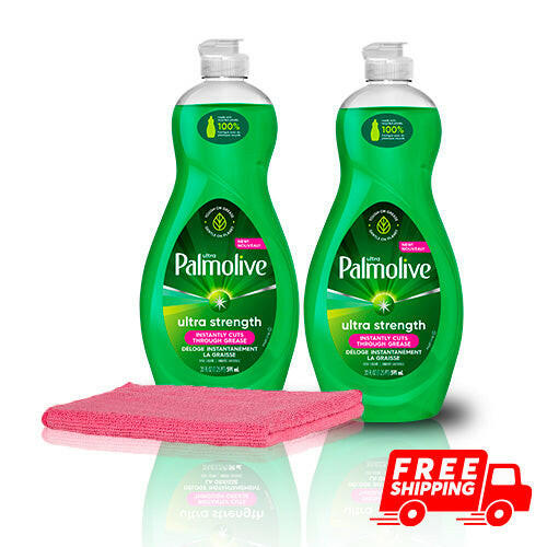 2 Palmolive Dishwashing Liquid, 20 Fl Oz + Microfiber Cleaning Cloth.