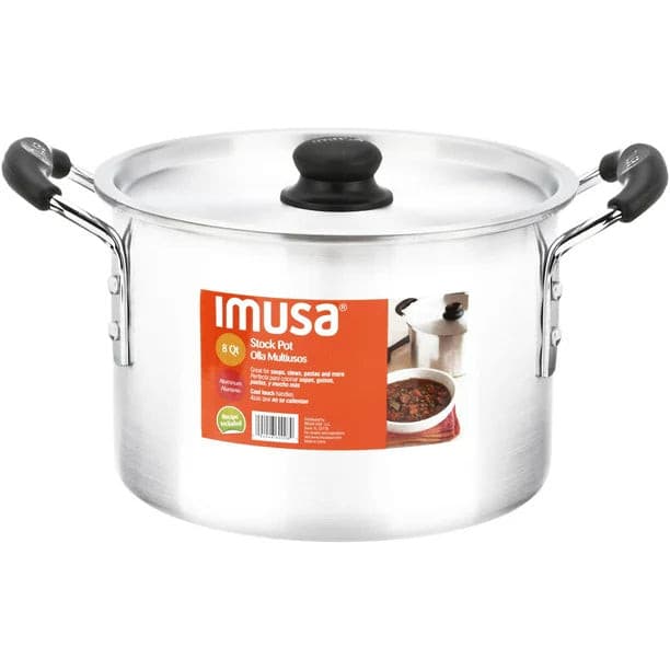 Imusa 8Qt Aluminum Stock Pot with Lid.