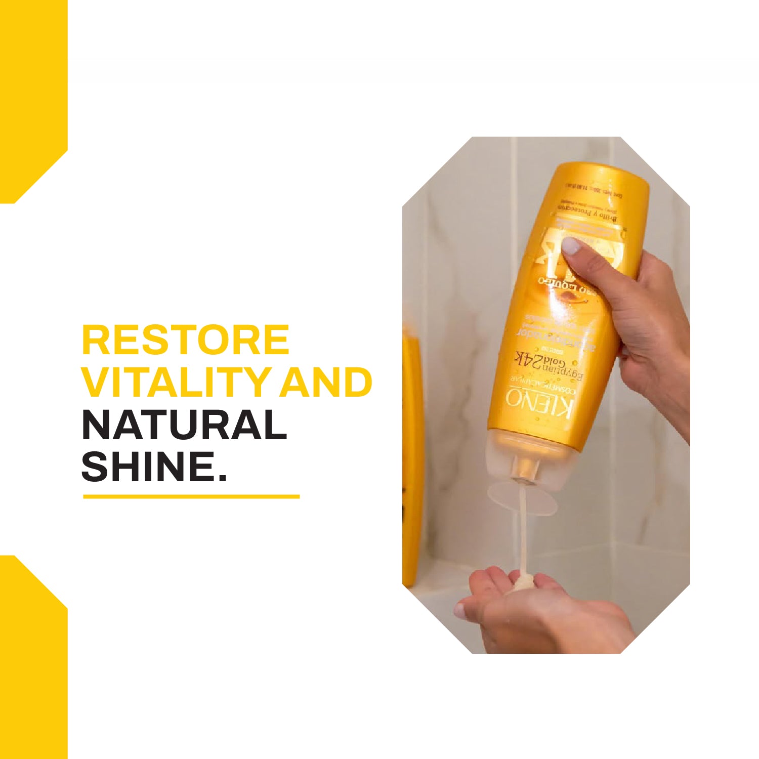 Kleno Egyptian Gold 24k + Keratin Conditioner - Hydrating & Repairing Formula, Enhances Shine, Suitable for All Hair Types, Moisturizing Care, 11.83 fl oz