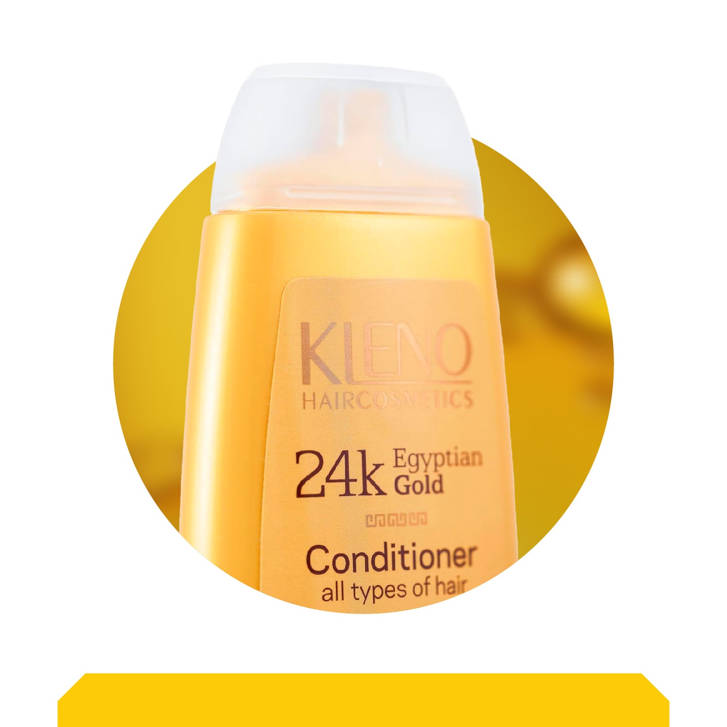 Kleno Egyptian Gold 24k + Keratin Conditioner - Hydrating & Repairing Formula, Enhances Shine, Suitable for All Hair Types, Moisturizing Care, 11.83 fl oz