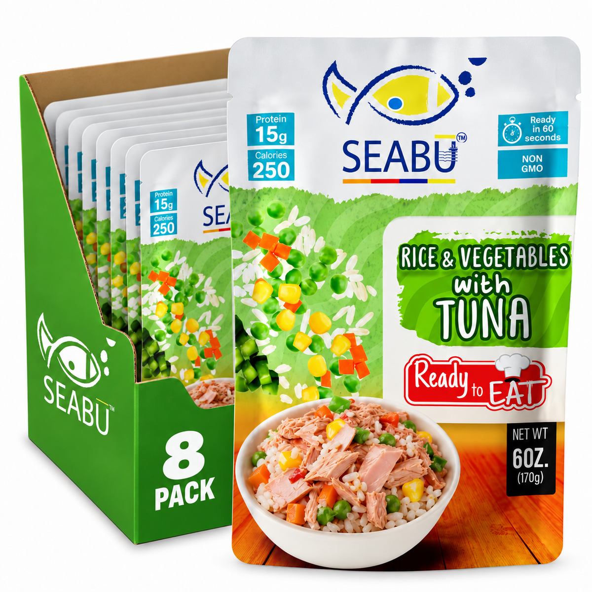 SEABU Rice & Vegetables with Tuna Ready to Eat Meal – 6 oz