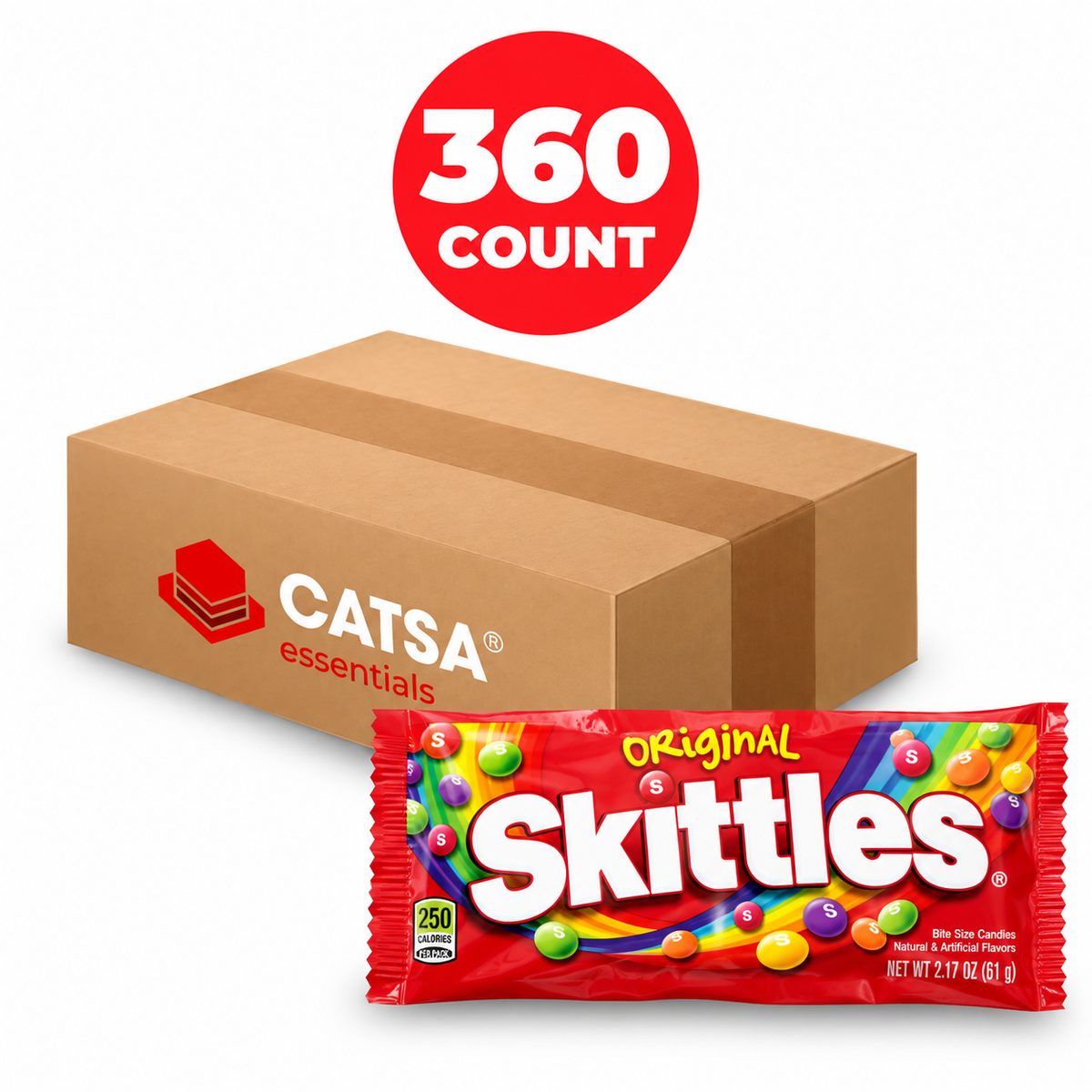 SKITTLES ORIGINAL BITE SIZE 1 EA - PACK OF 360