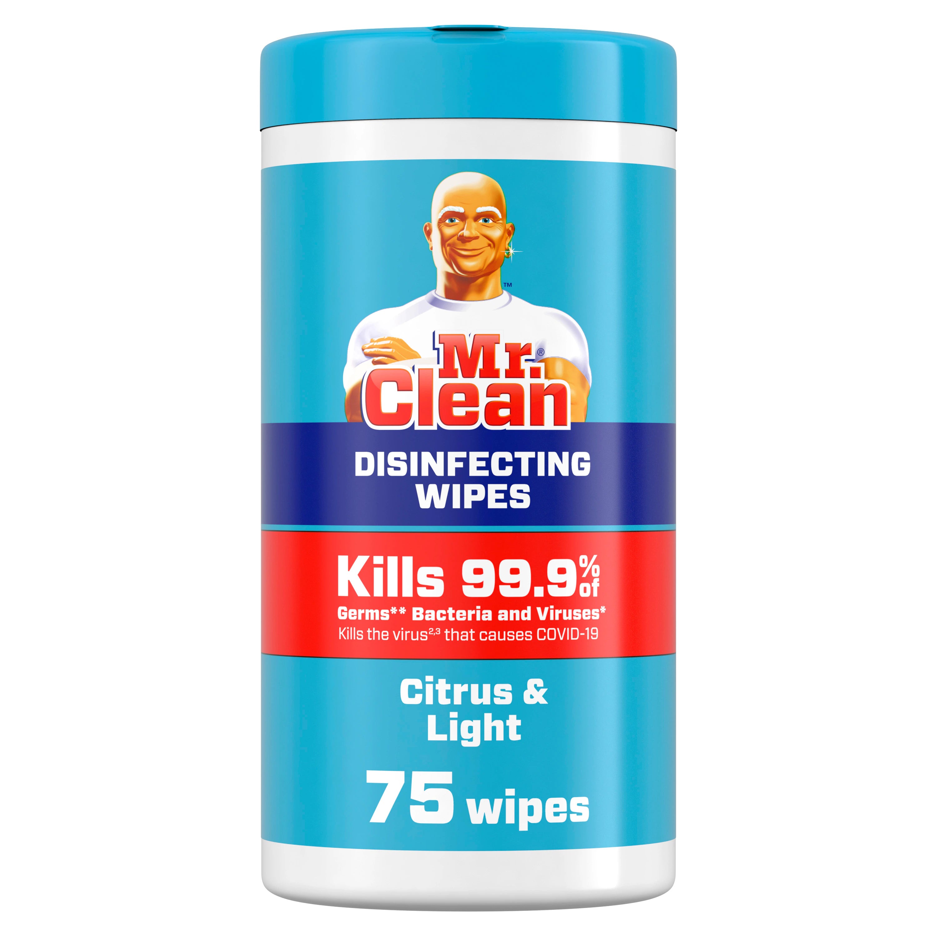 Mr. Clean Disinfecting Wipes, Sanitizing Wipes, Citrus, 75 Count