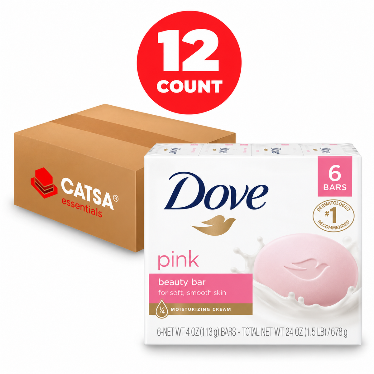 DOVE PINK BAR SOAP 6PK24 OZ - PACK OF 12