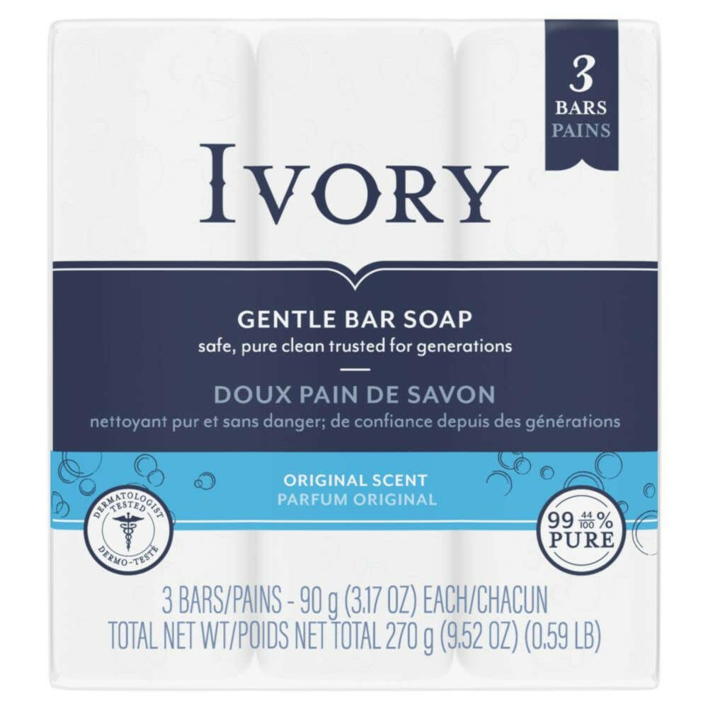 Ivory Simply Ivory Bath Bar for Unisex, 3.17oz 3 Count