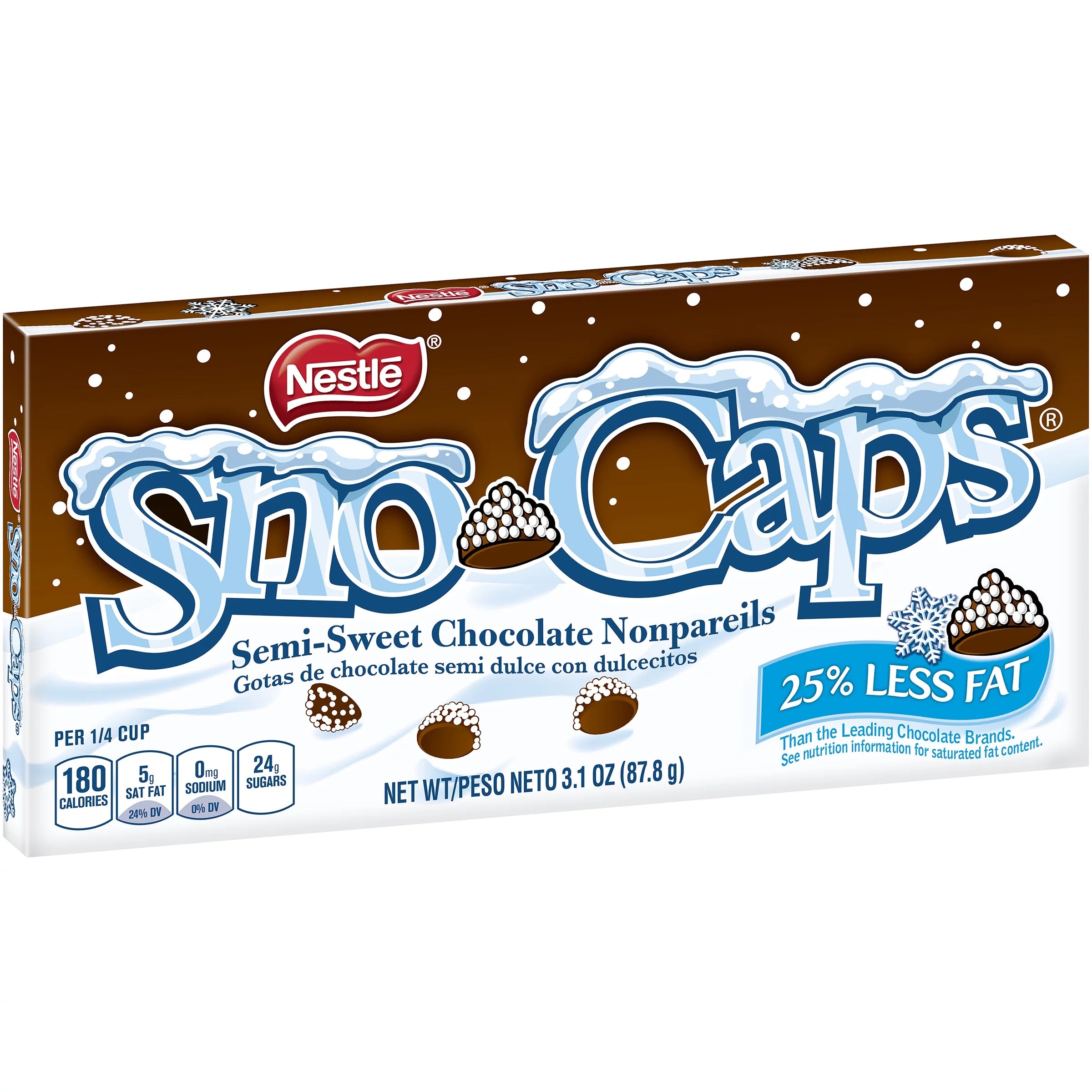 Nestle SnoCaps Semi-Sweet Chocolate Nonpareils, 3.1 oz Box