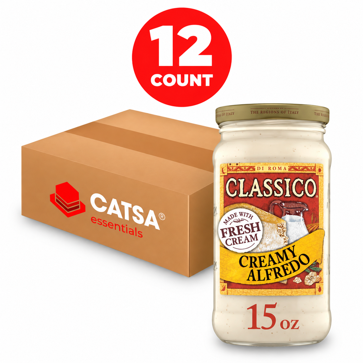 CLASSICO CREAMY ALFREDO DI ROMA SAUCE 15 OZ - PACK OF 12
