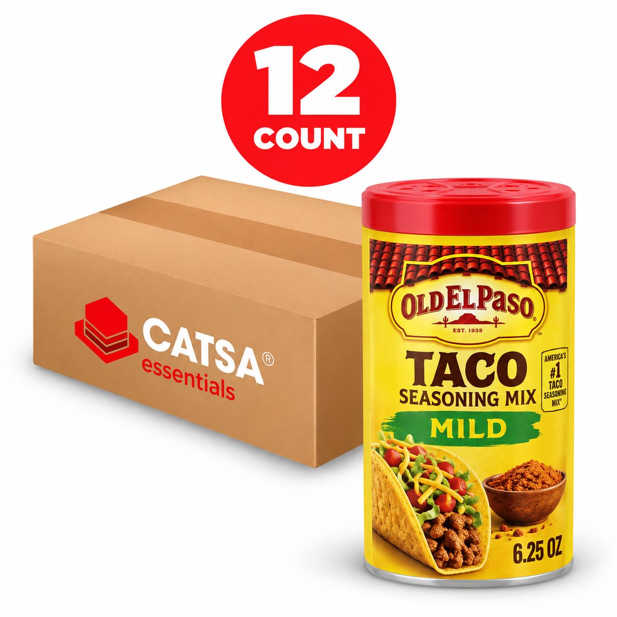 OLD EL PASO TACO SEASONING CANISTER 6.25 OZ - PACK OF 12