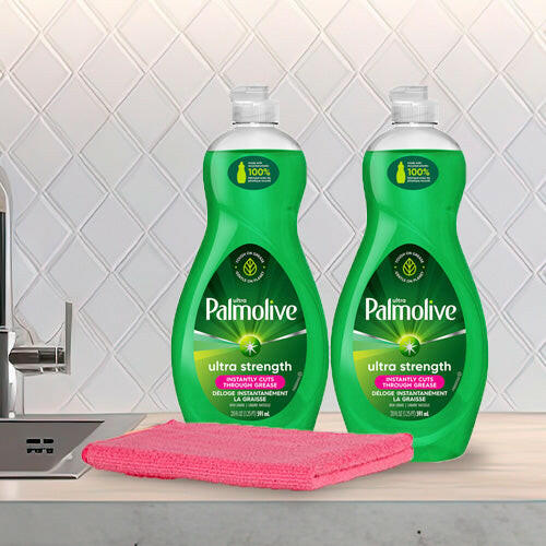 2 Palmolive Dishwashing Liquid, 20 Fl Oz + Microfiber Cleaning Cloth