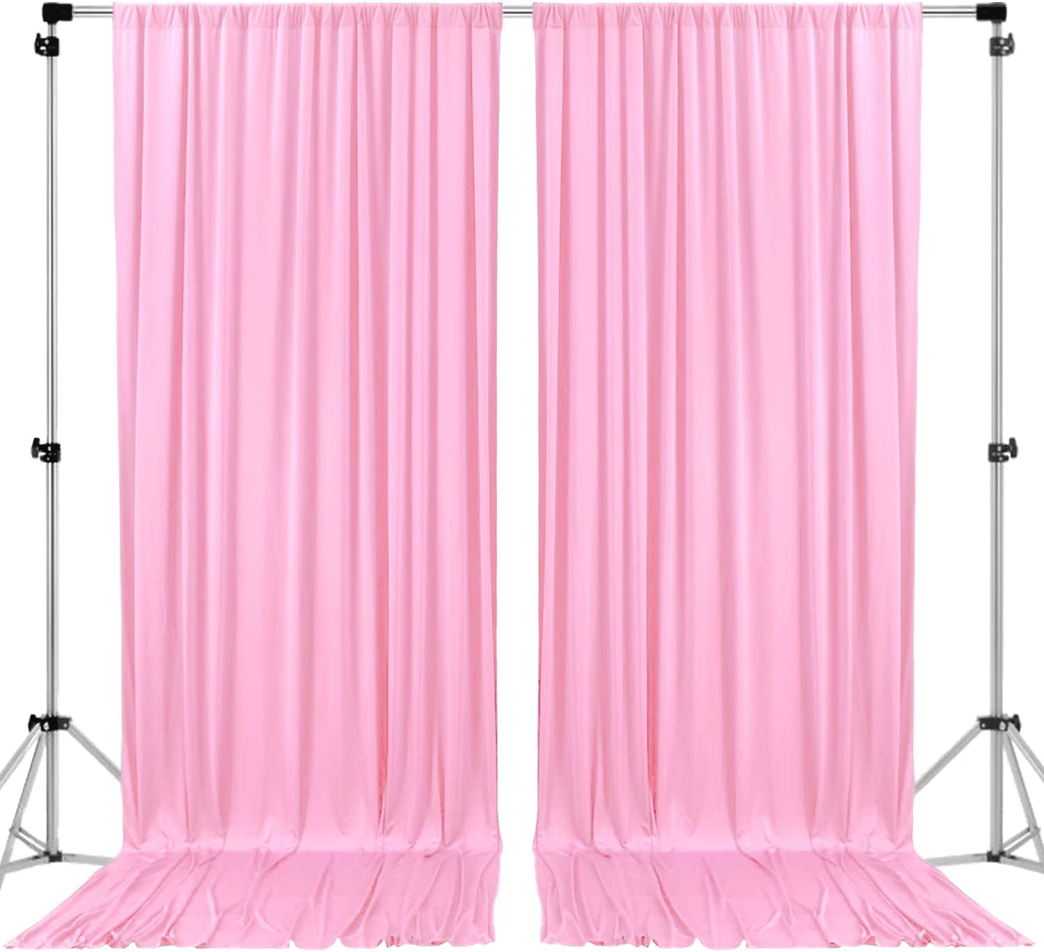 AK Trading DRAPE-5x10 Polyester Backdrop Drapes Curtains Panels with Rod Pockets, Pink, 10' x 10'