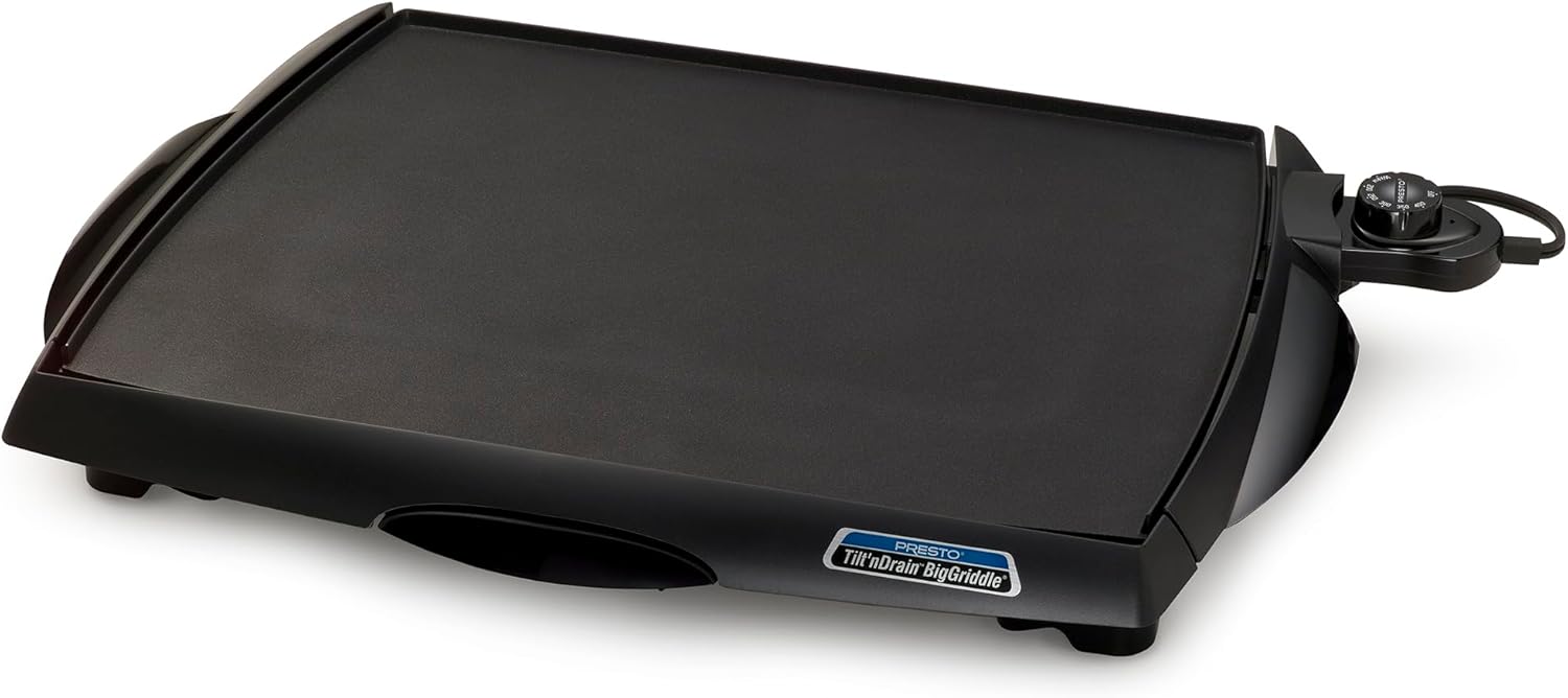 Presto 07046 Tilt 'n Drain Big Griddle Cool-Touch Electric Griddle (OPEN BOX)