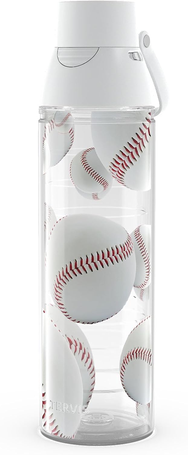 Tervis Baseballs Made in USA Double Walled Insulated Tumbler Travel Cup Keeps Drinks Cold & Hot, 24oz Venture Lite Water Bottle, Classic