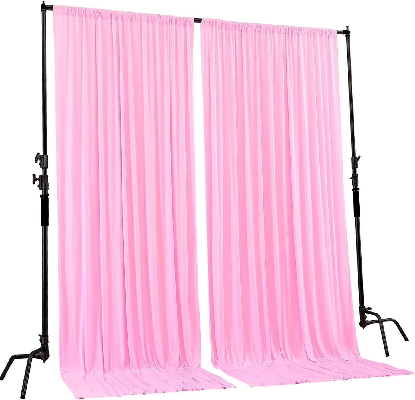 AK Trading DRAPE-5x10 Polyester Backdrop Drapes Curtains Panels with Rod Pockets, Pink, 10' x 10'