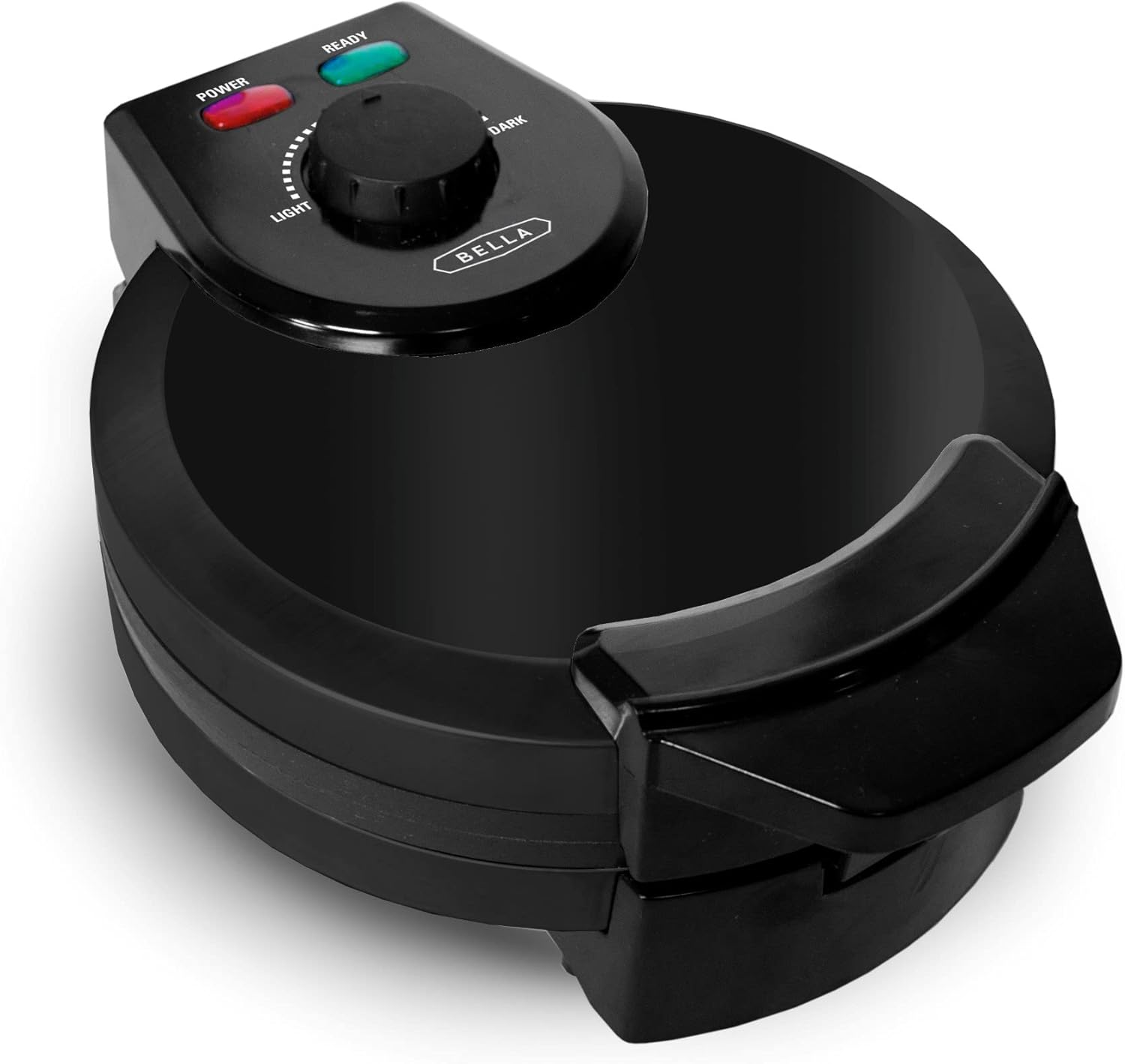 BELLA Classic Belgian Waffle Maker, 7" Round, Non Stick, Waffle Iron Makes 1” Thick Waffles, Variable browning control knob, Stay-cool handle with locking latch, Stainless Steel