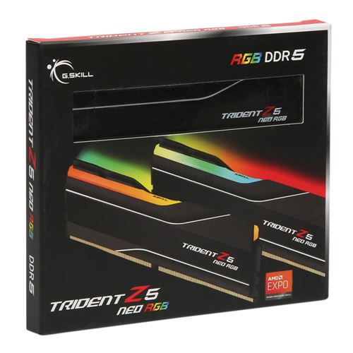 G.Skill Trident Z5 Neo RGB 64GB (2 x 32GB) DDR5-6000 PC5-48000 CL30 Dual Channel Desktop Memory Kit F5-6000J3040G32GX2-TZ5NR - Black