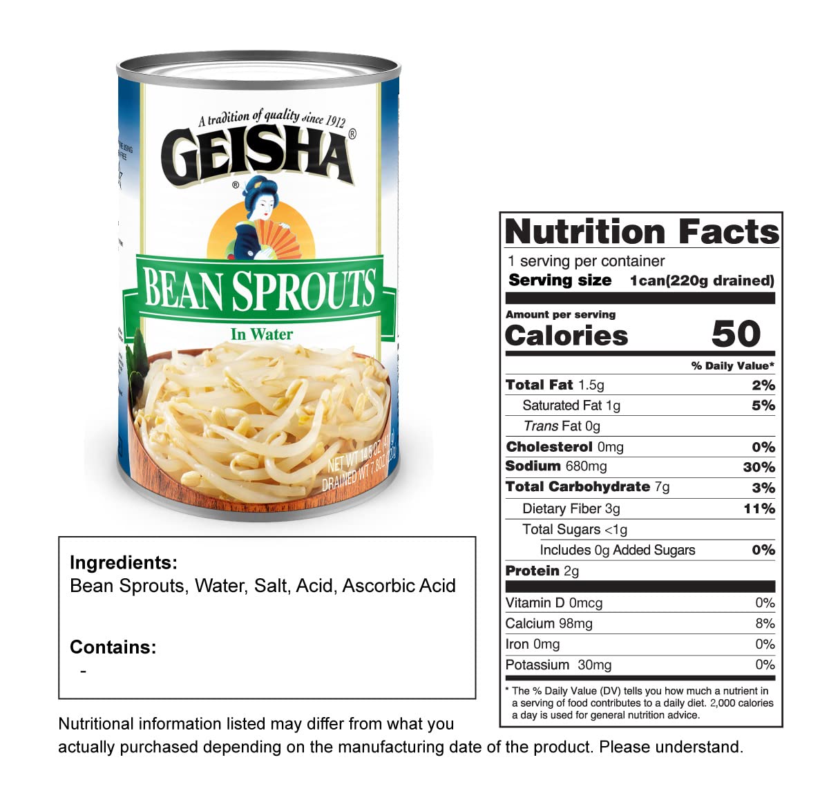 Geisha Bean Sprouts In Water 14.5 oz