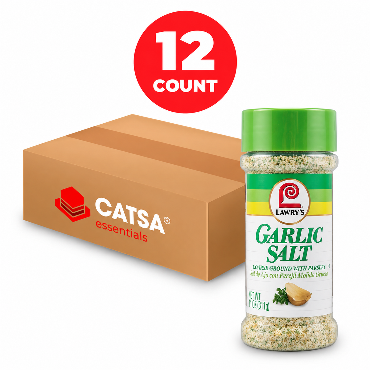 LAWRY'S GARLIC SALT 11 OZ - PACK OF 12