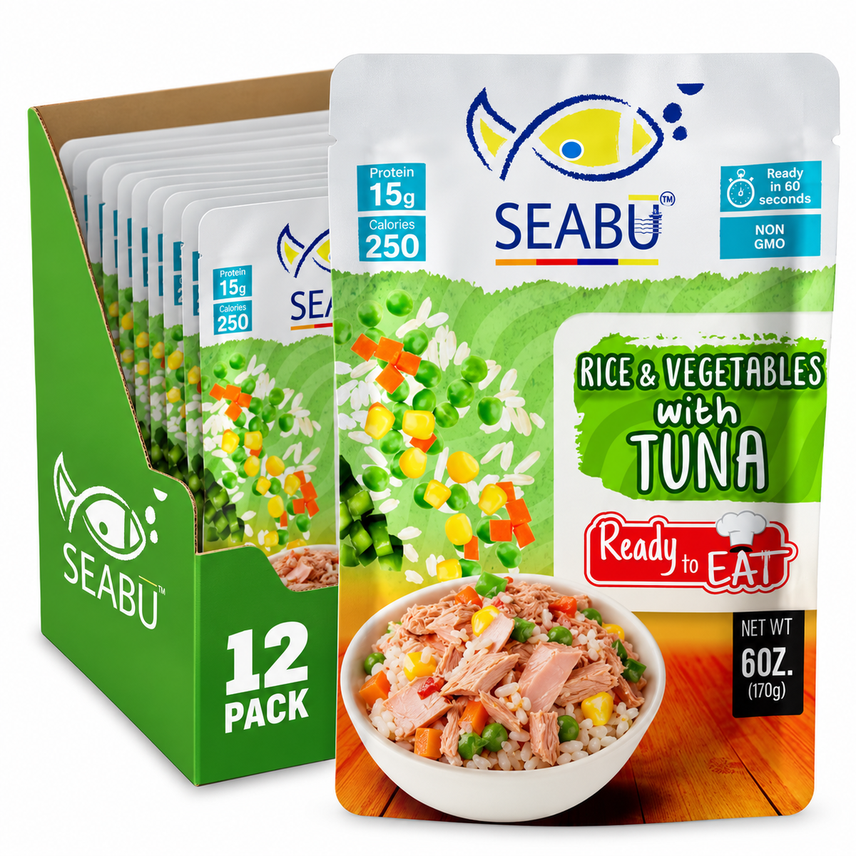 SEABU Rice & Vegetables with Tuna Ready to Eat Meal – 6 oz