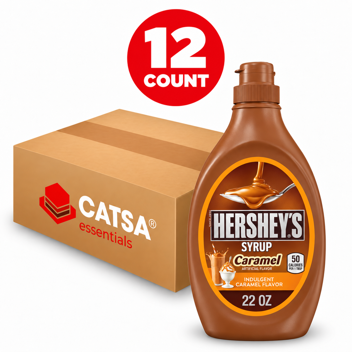HERSHEY'S CARAMEL SYRUP 22 OZ - PACK OF 12