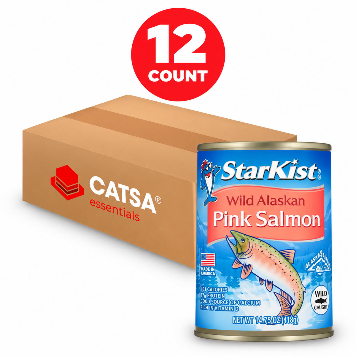 WILD ALASKAN PINK SALMON 14.75 OZ - PACK OF 12