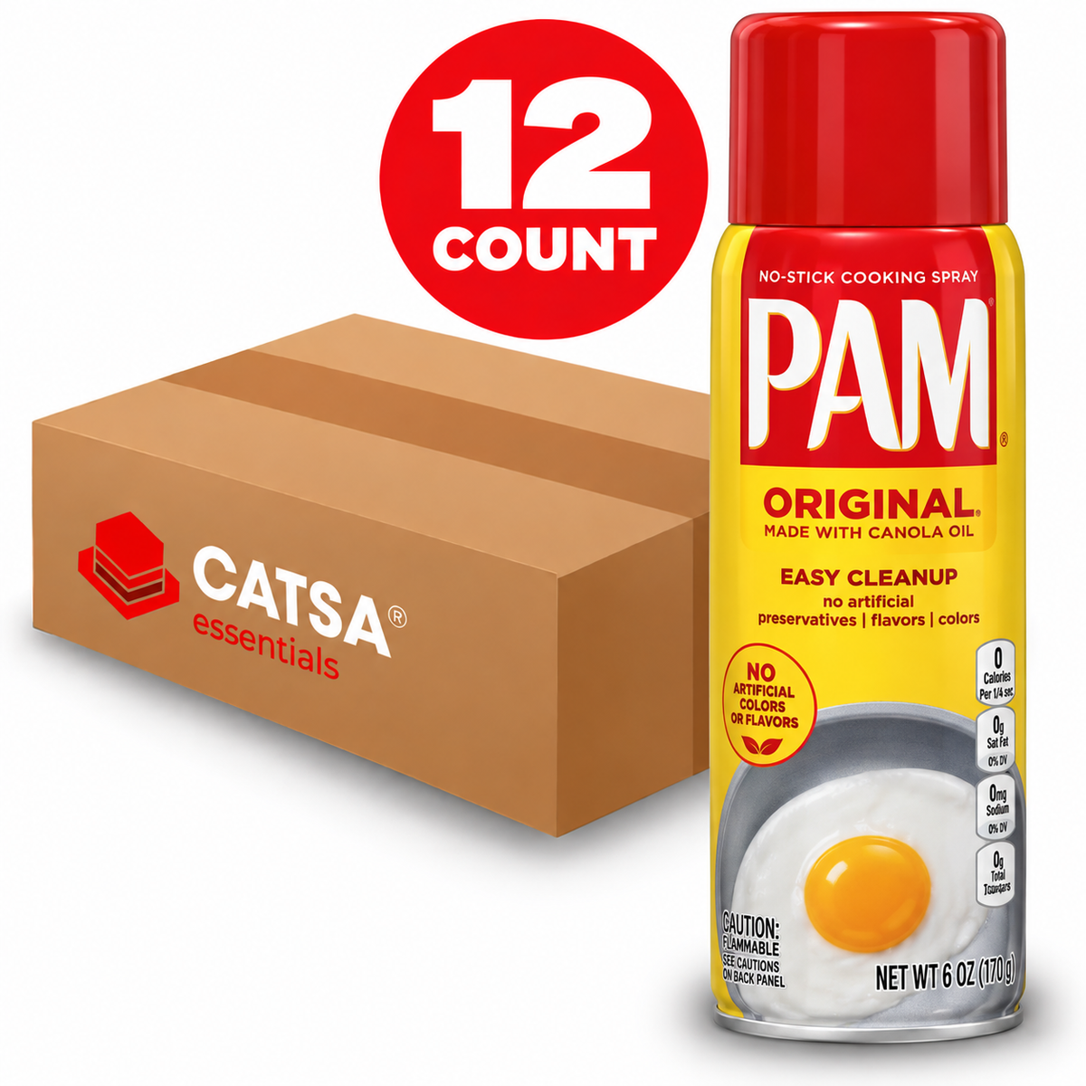 PAM COOKING SPRAY 6 OZ - PACK OF 12