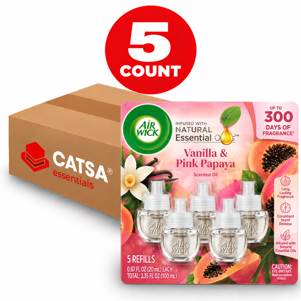 AIR WICK VANILLA & PINK PAPAYA 5 CT - PACK OF 5