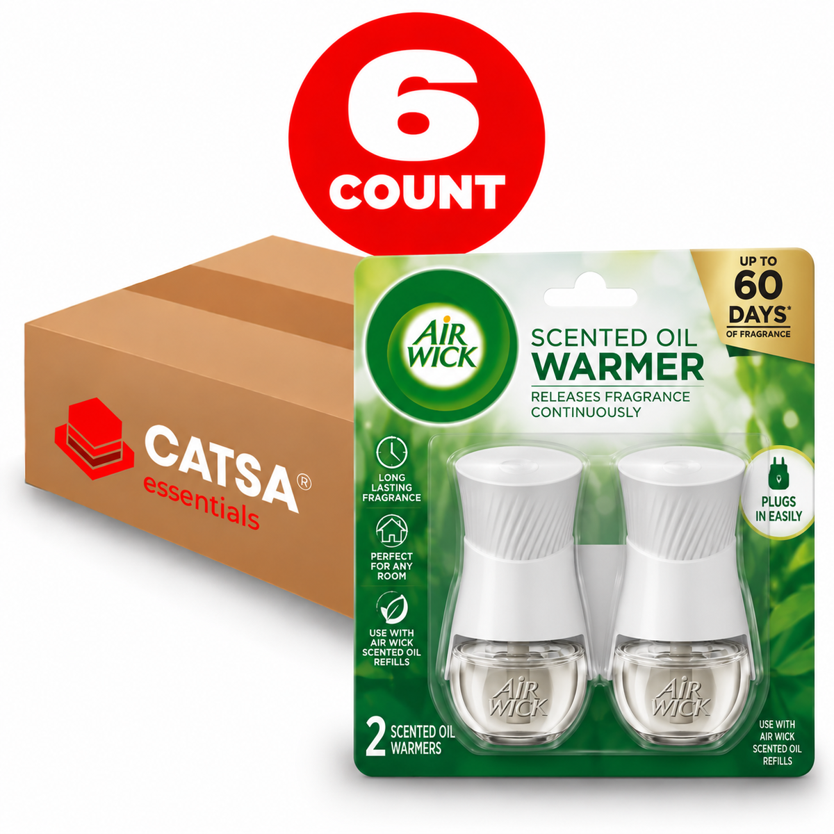 AIR WICK SCENTED OIL WARMER 2 CT - PACK OF 6