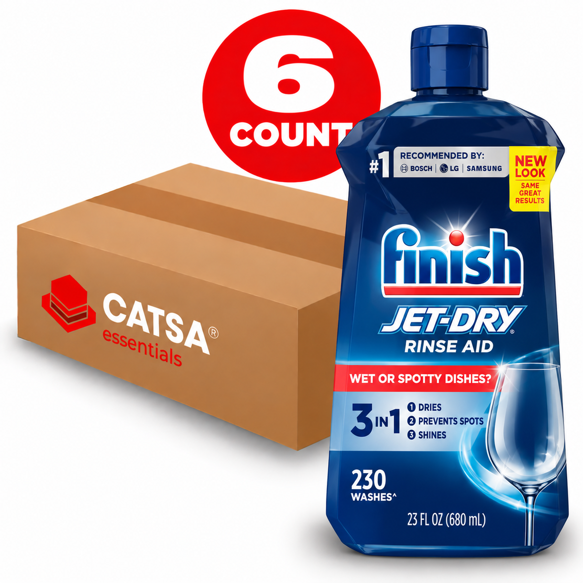 FINISH JET-DRY ORIGINAL RINSE AID 23 OZ - PACK OF 6