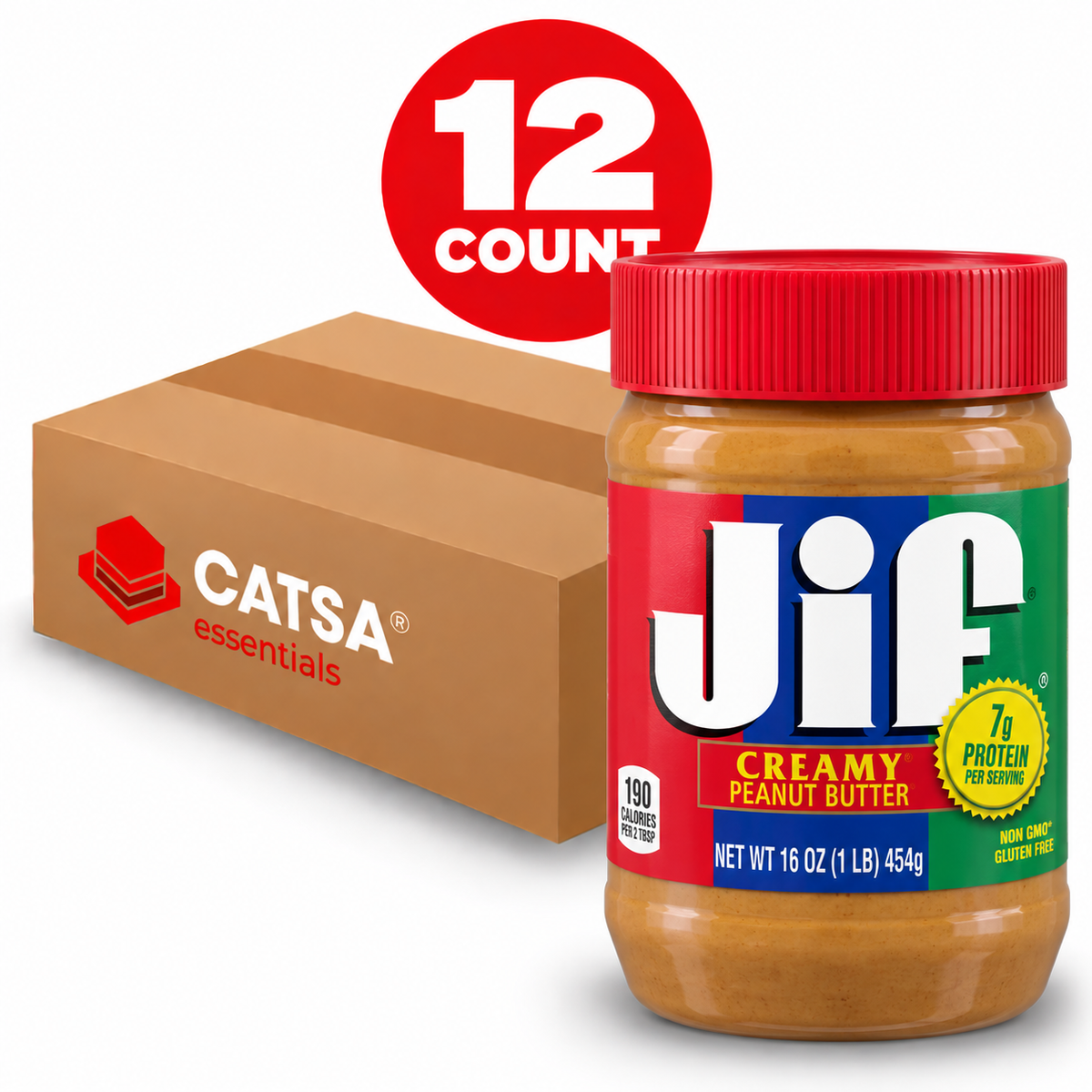 JIF CREAMY PEANUT BUTTER 16 OZ - PACK OF 12