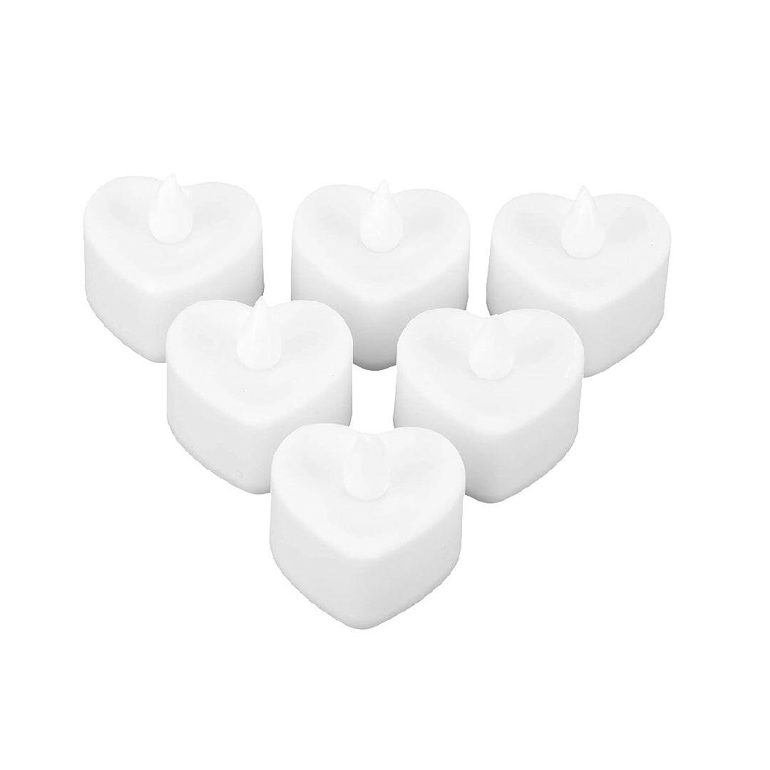 Radiant Heart-Shaped LED Candles: Illuminate Your Moments! 24 CT