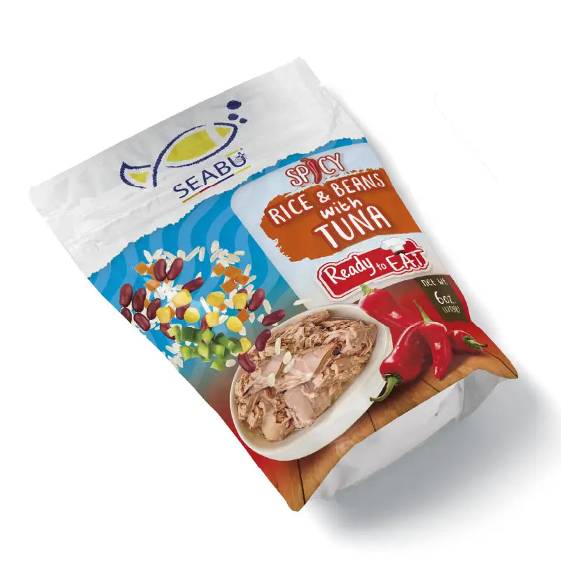 (Pack of 12) SEABU Spicy Rice & Beans with Tuna Ready-to-Eat Meal – 6 oz Pouch