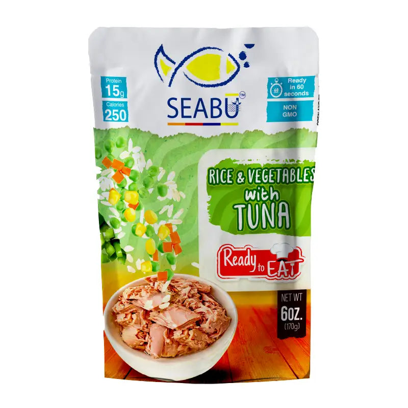 (Pack of 12) SEABU Rice & Vegetables with Tuna Ready to Eat Meal – 6 oz
