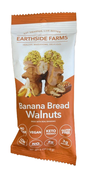 Earthside Farms Banana Bread Walnuts – Vegan, Keto Friendly, Gluten Free 1 oz