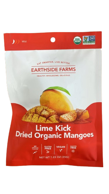 Earthside Farms Lime Kick Dried Organic Mangoes – Vegan, Gluten Free, Non-GMO 1.23 oz