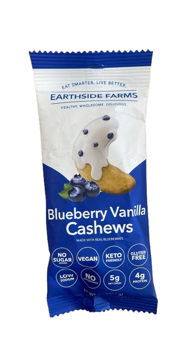 Earthside Farms Blueberry Vanilla Cashews – Vegan, Keto Friendly, Gluten Free 1 oz