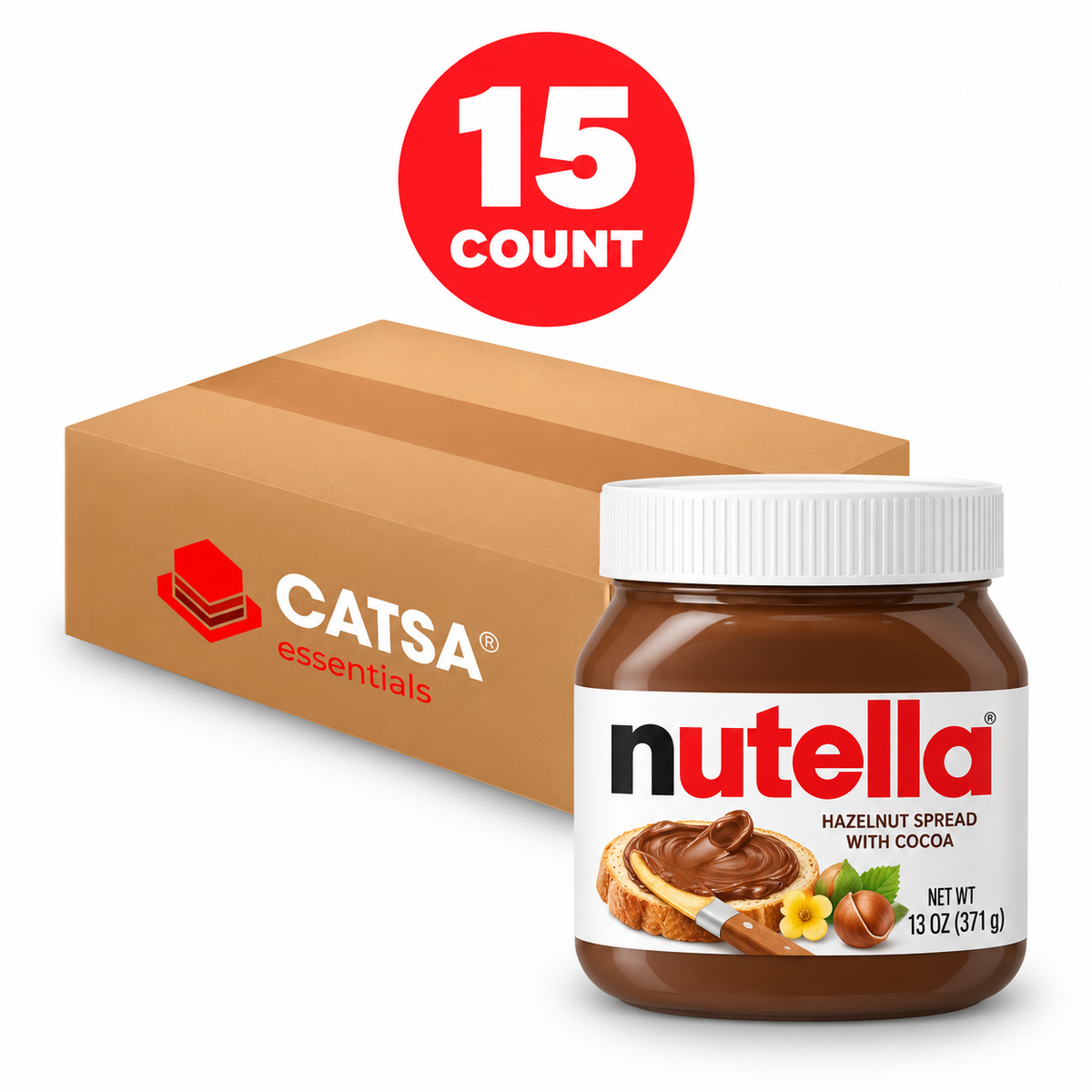 NUTELLA HAZELNUT SPREAD 13 OZ - PACK OF 15