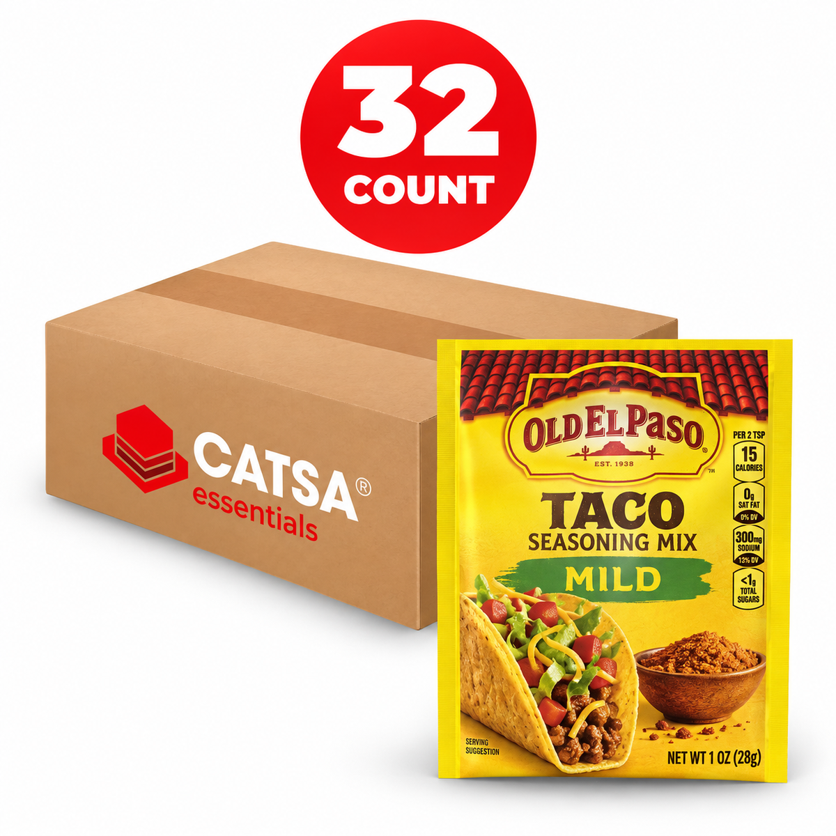 OLD EL PASO MILD TACO SEASONING 1 OZ - PACK OF 32