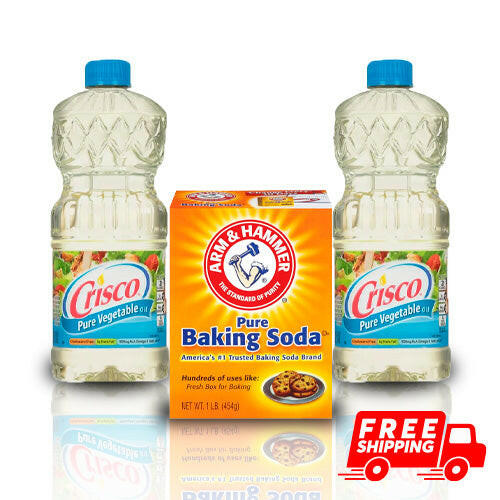 Arm & Hammer Baking Soda 16 oz + 2 Crisco Vegetable Oil, Pure 40 Oz.