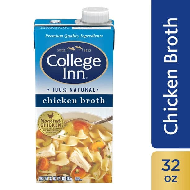 College Inn 100% all natural chicken broth, 32 oz..
