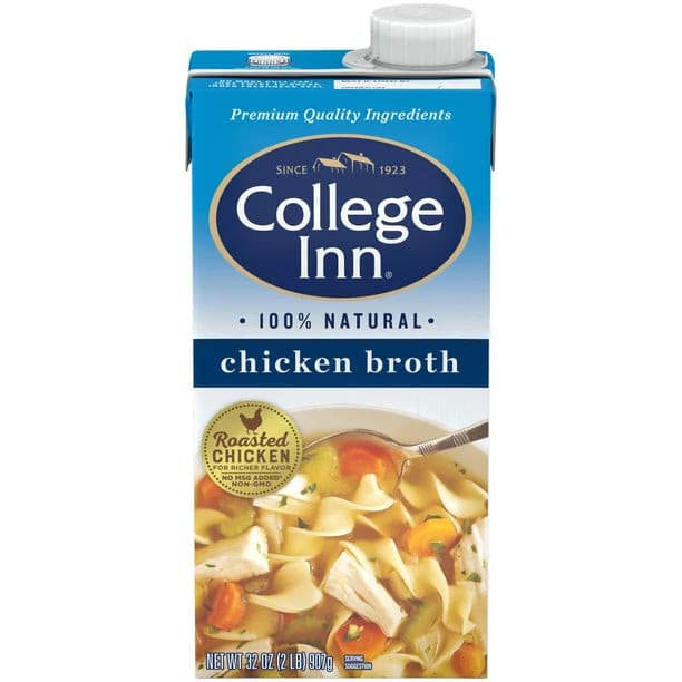 College Inn 100% all natural chicken broth, 32 oz..