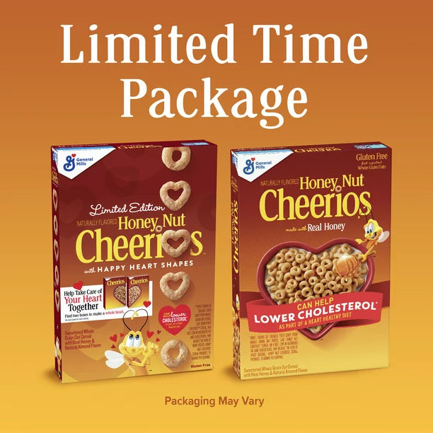 Honey Nut Cheerios Heart Healthy Cereal, Gluten Free, 10.8 OZ.