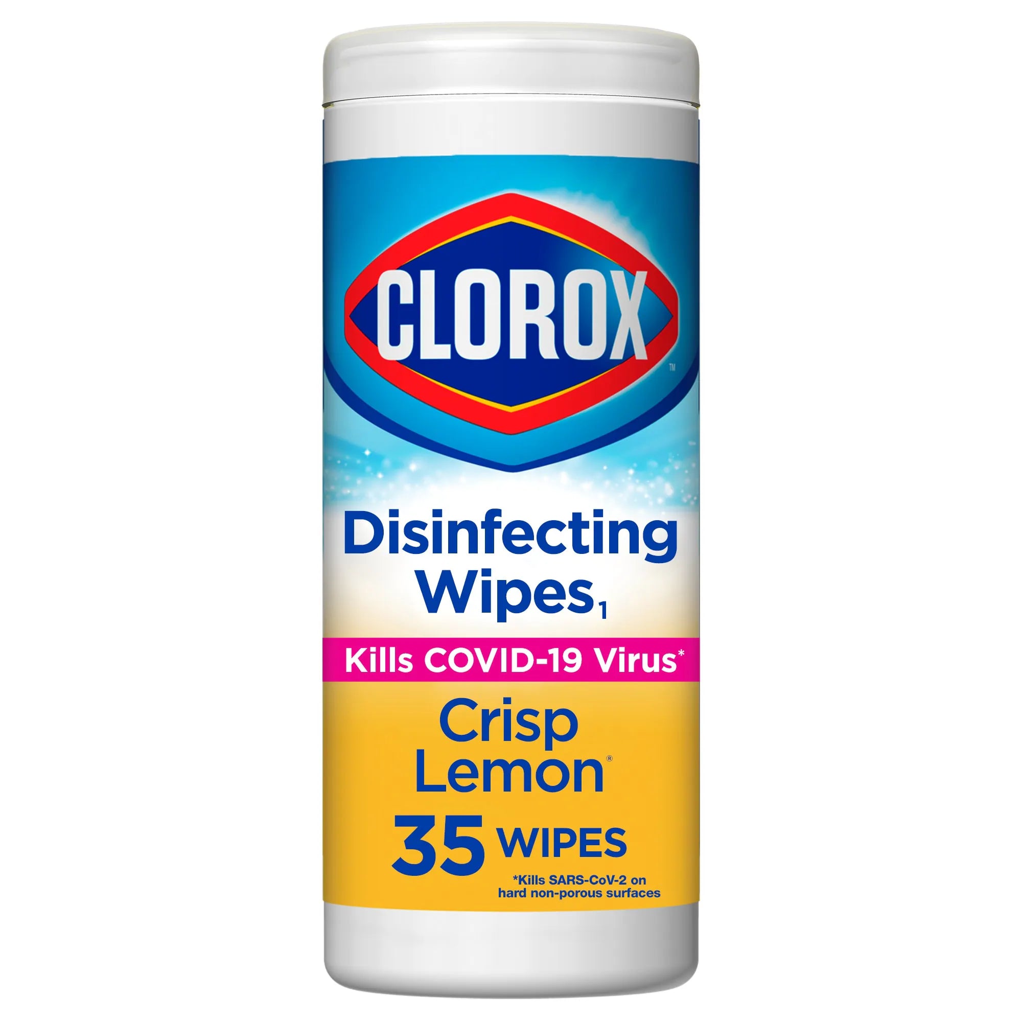 Clorox Disinfectant wipes, crisp lemon, 35 units.