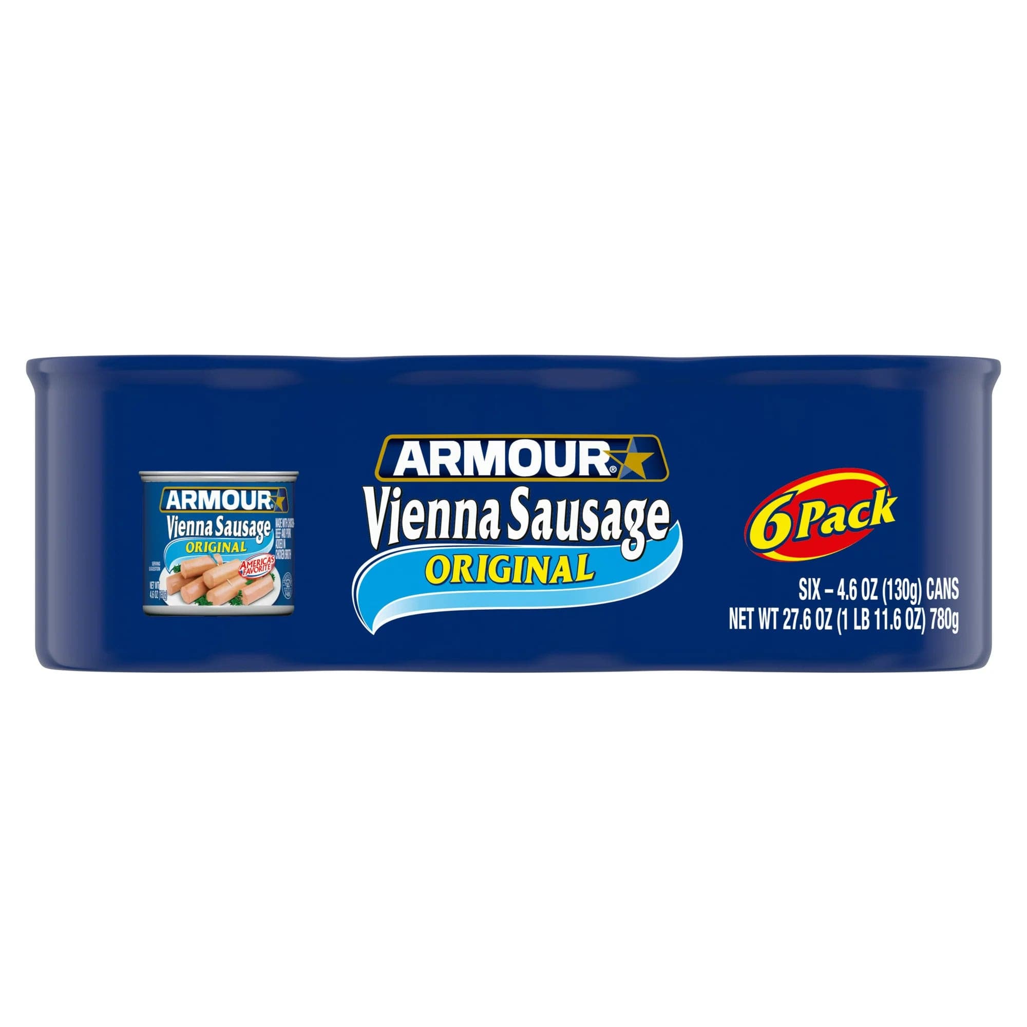 Armour Star Vienna Sausage, Original Flavor, Canned Sausage, 4.6 OZ (Pack of 6).