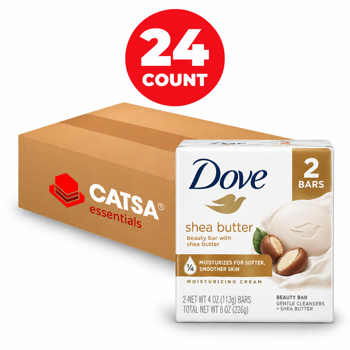DOVE SHEA BUTTER BAR SOAP 2PK8 OZ - PACK OF 24