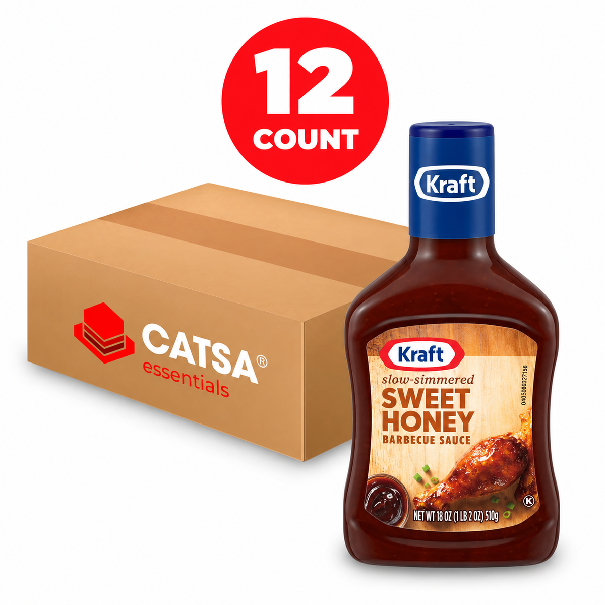KRAFT SWEET HONEY BBQ SAUCE 18 OZ - PACK OF 12