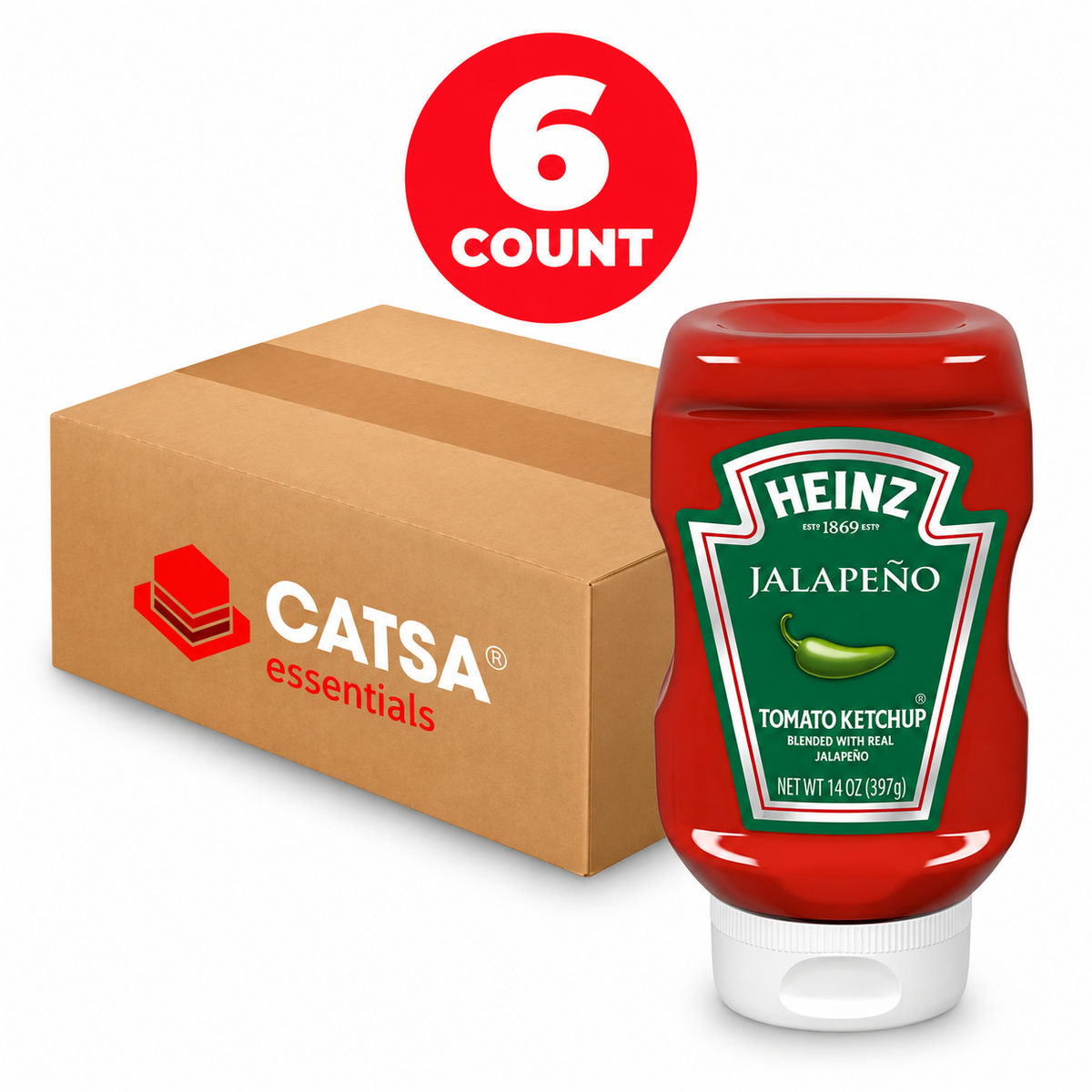 HEINZ WITH JALAPENO 14 OZ - PACK OF 6