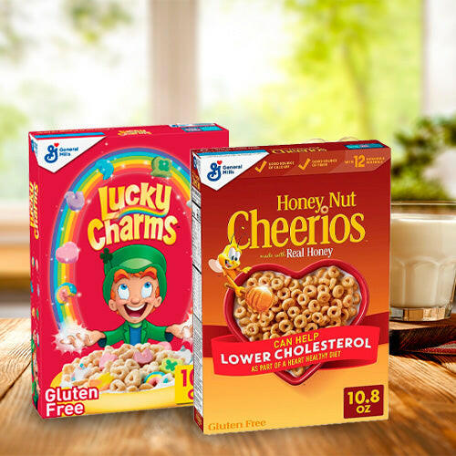 Honey Nut Cheerios, Gluten Free, 10.8 OZ + Lucky Charms Gluten Free 10.5 OZ